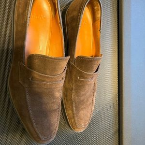Brown suede mens Bally loafers